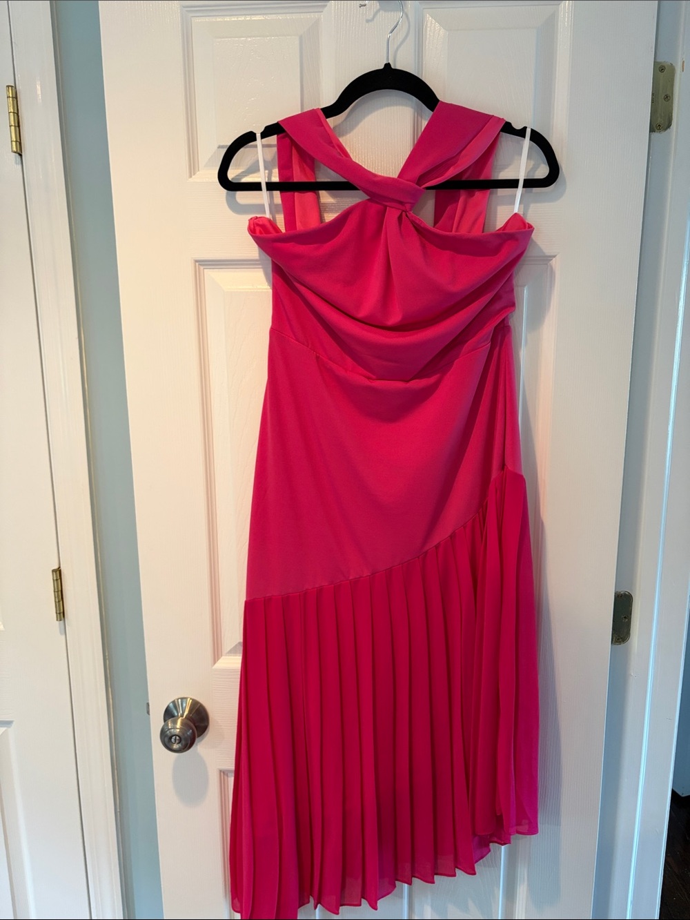 Grace Karin size 8 asymmetrical Elegant Sleeveless Pink Pleated Hem Dress
